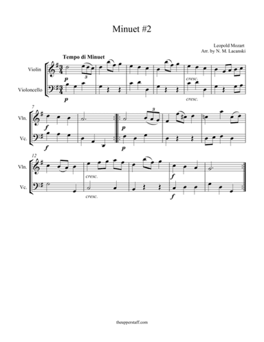 Minuet #2 (arr. Nick Lacanski)