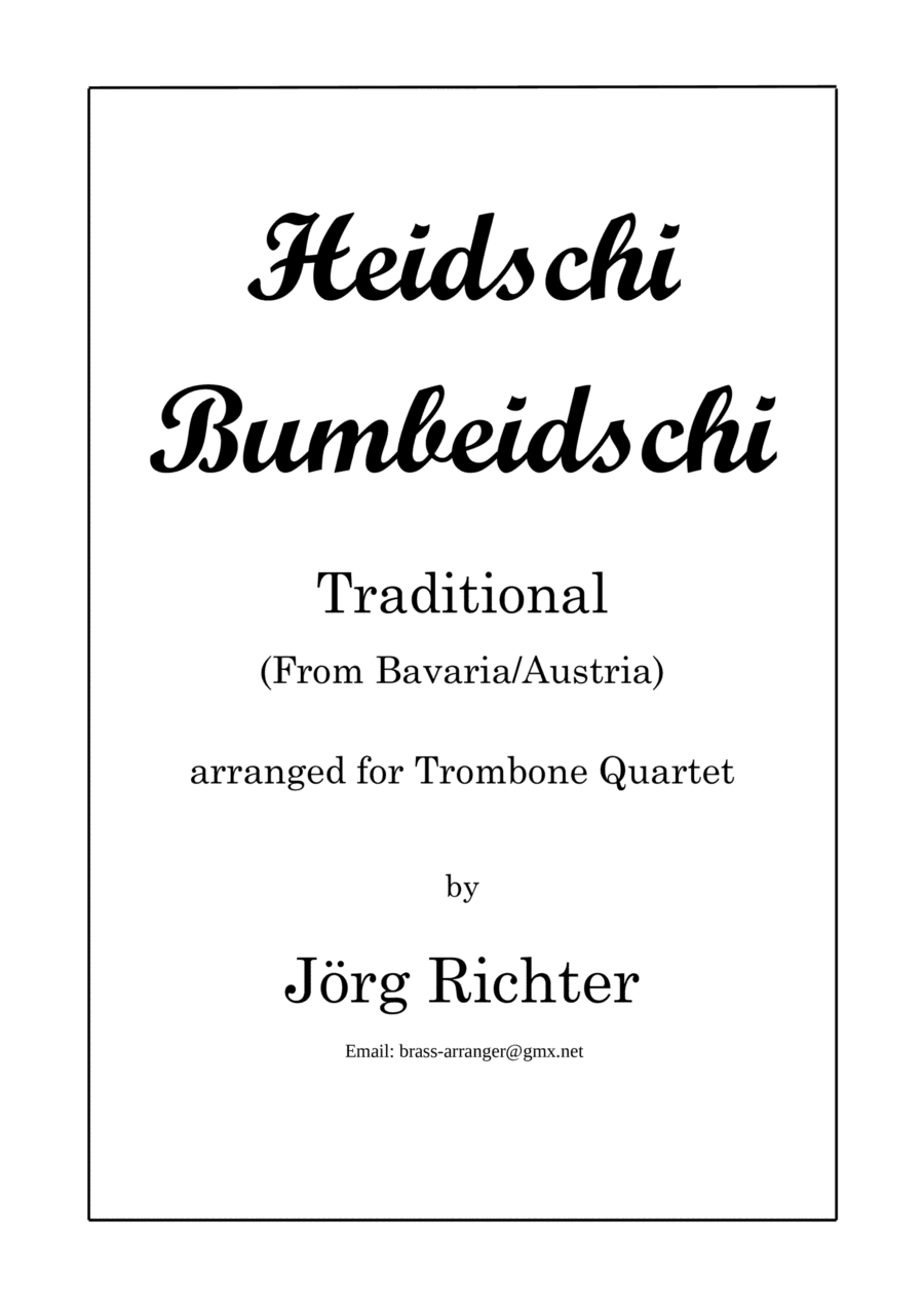 Heidschi Bumbeidschi für Posaunenquartett (arr. Jörg Richter)