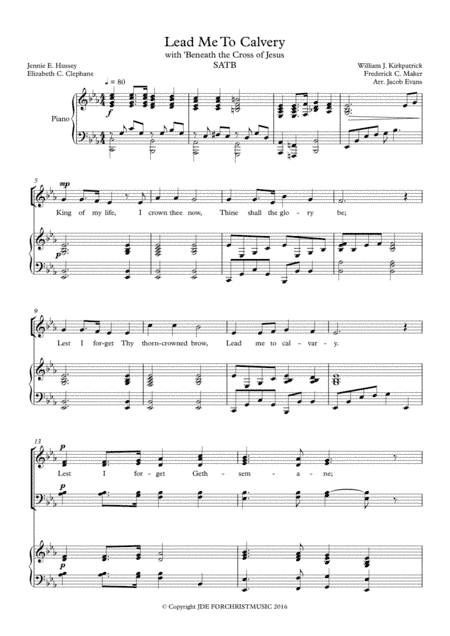 Lead Me To Calvery (arr. Jacob Evans)