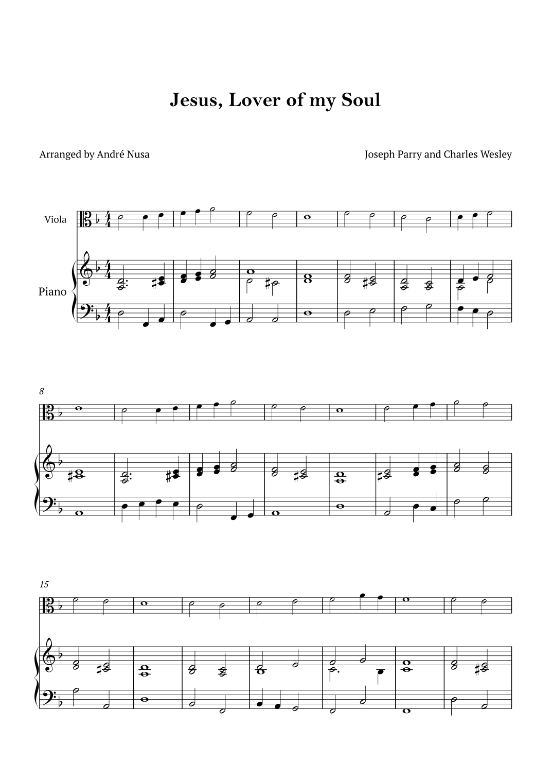 Jesus, Lover of my Soul (arr. André Nusa)