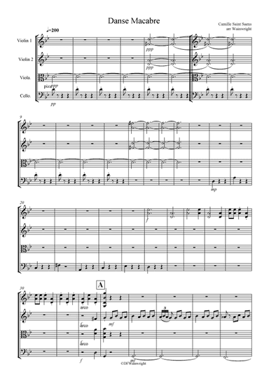 Danse Macabre for String Quartet (arr. David F Wainwright)