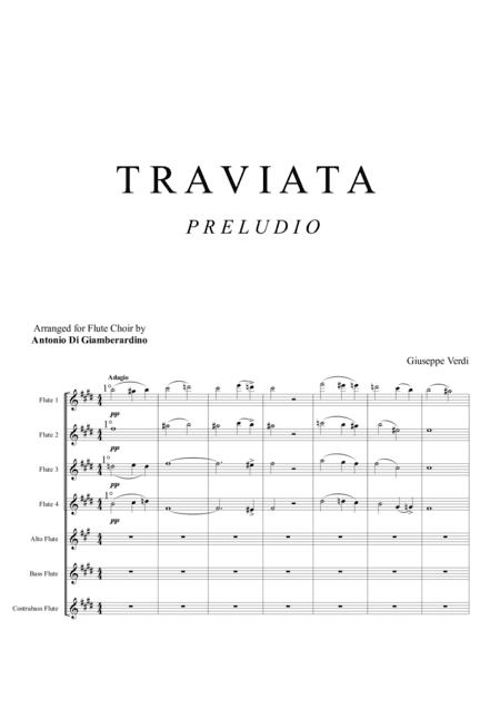 TRAVIATA - PRELUDIO ATTO I - Flute Choir (arr. Antonio Di Giamberardino)