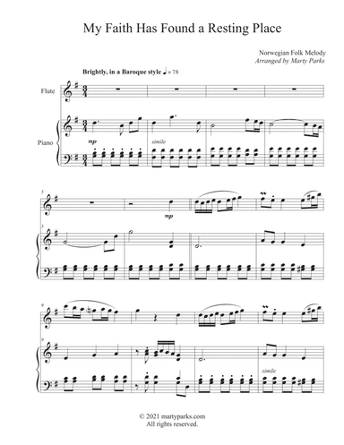 My Faith Has Found a Resting Place (Flute-Piano) (arr. Marty Parks)