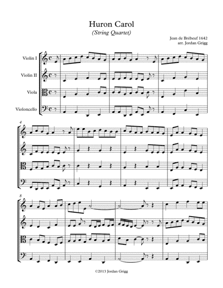 Huron Carol (String Quartet) (arr. Jordan Grigg)