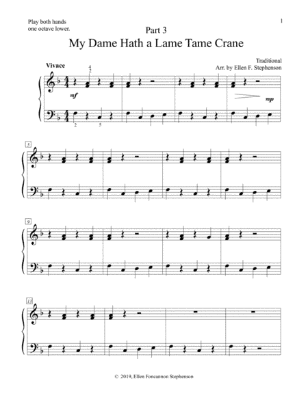 My Dame Hath a Lame Tame Crane (6H/1P) (arr. Ellen Foncannon Stephenson)