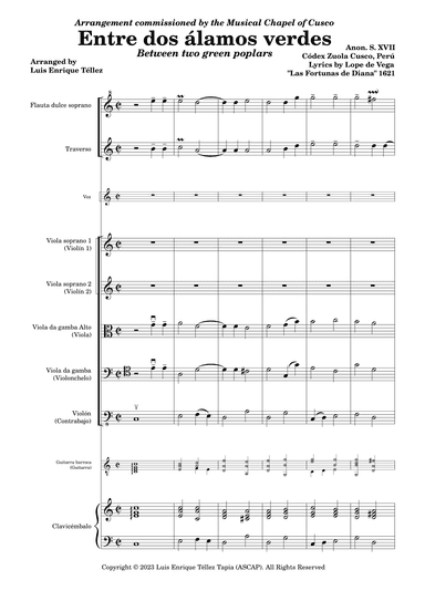 Entre dos álamos verdes (Between two green poplars) (arr. Luis Enrique Téllez)