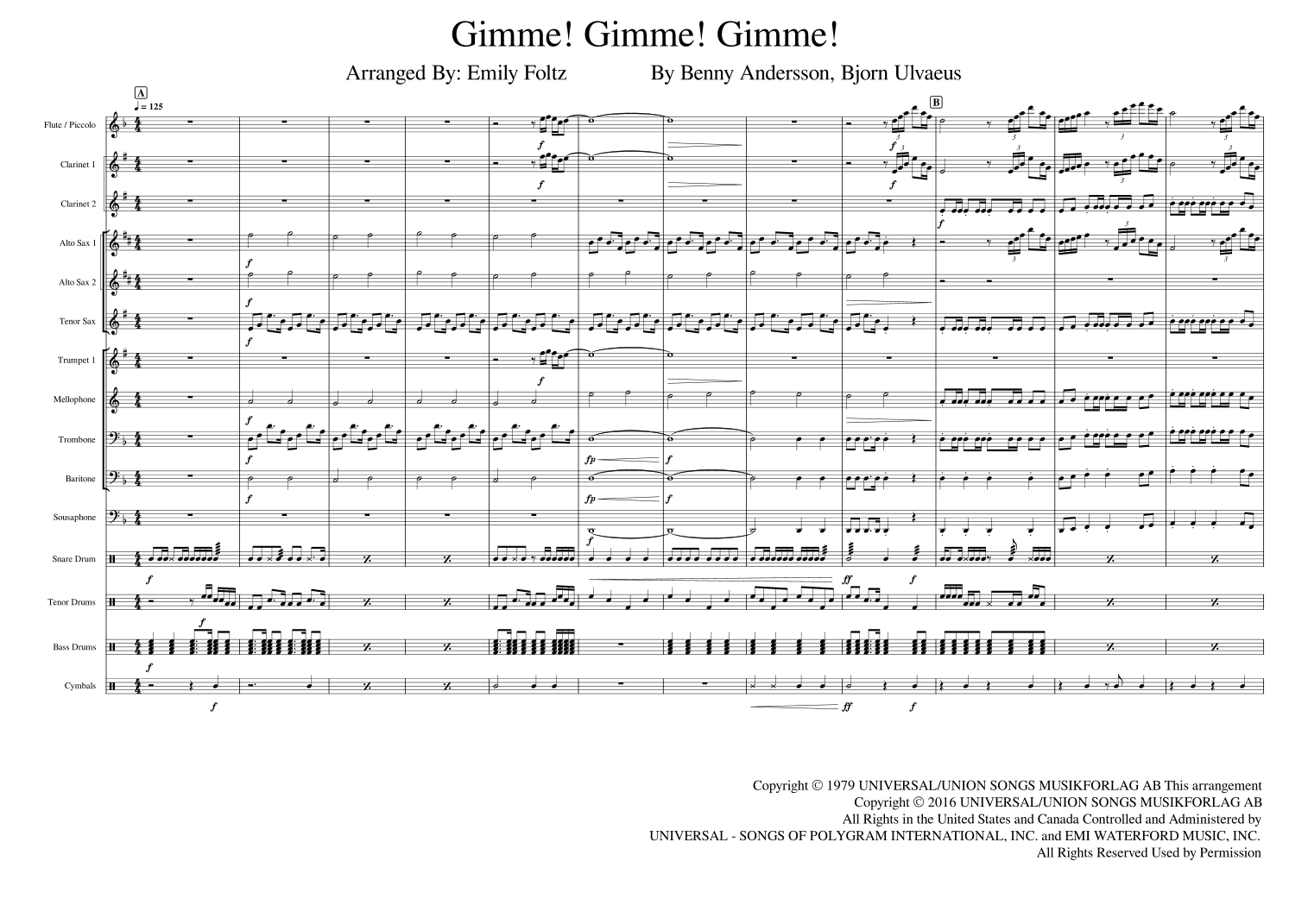 Gimme! Gimme! Gimme! (a Man After Midnight) (arr. Emily Foltz)