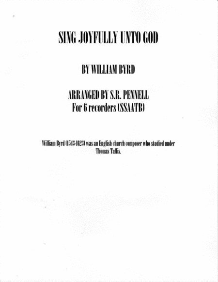 Sing Joyfully Unto God (arr. S. R. Pennell)