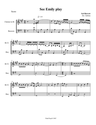 See Emily Play (arr. Ánfora (Maximiliano Schonfeld))