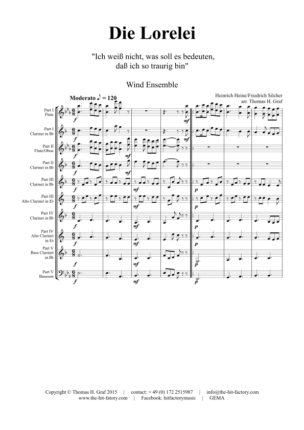 Die Loreley/Die Lorelei - Ich weiß nicht was soll es bedeuten - German Folk Song  - Wind Ensemble (arr. Thomas Graf)
