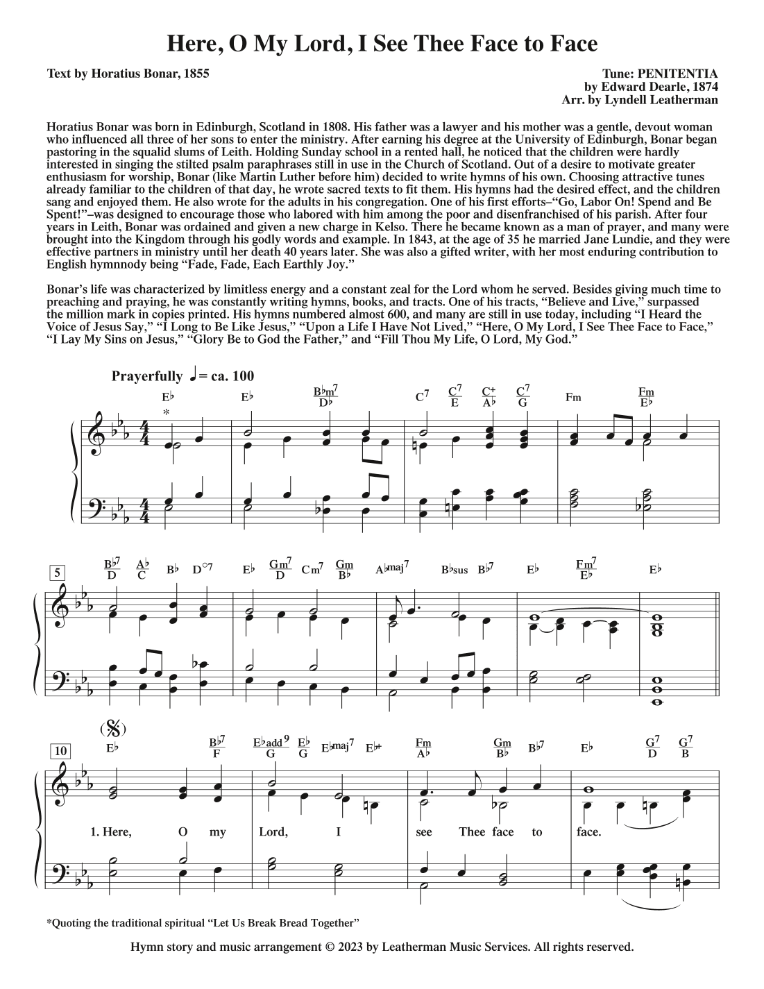 Here, O My Lord, I See Thee Face to Face (arr. Lyndell Leatherman)