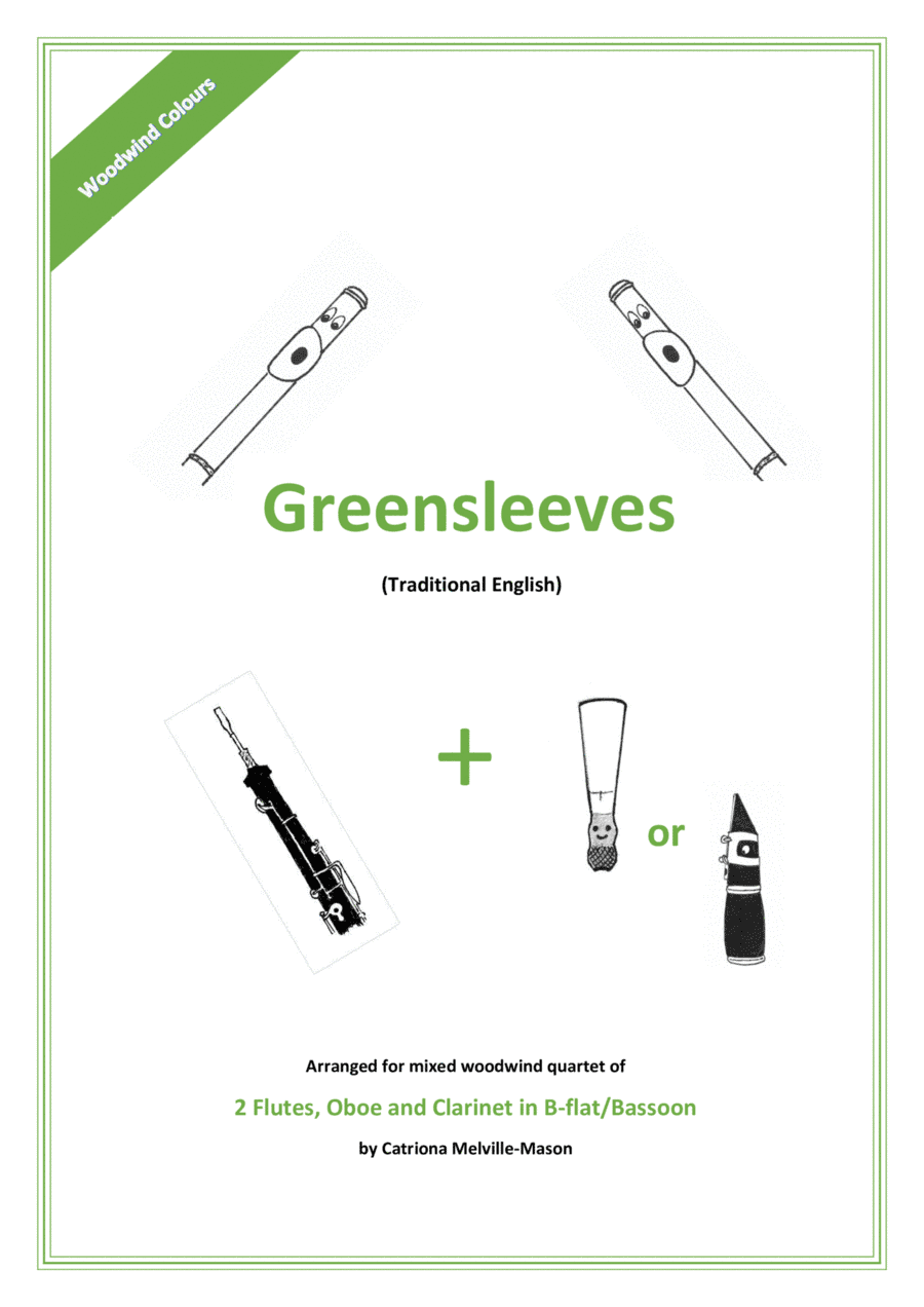 Greensleeves - 2 flutes, oboe and clarinet/bassoon (arr. Catriona Melville-Mason)