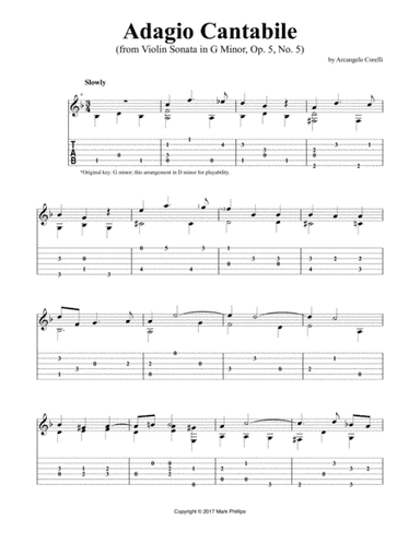 Adagio Cantabile (from Violin Sonata in G Minor, Op. 5, No. 5) (arr. Mark Phillips)