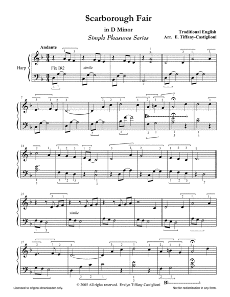 Scarborough Fair Simple Pleasures Version (arr. Evelyn Castiglioni)