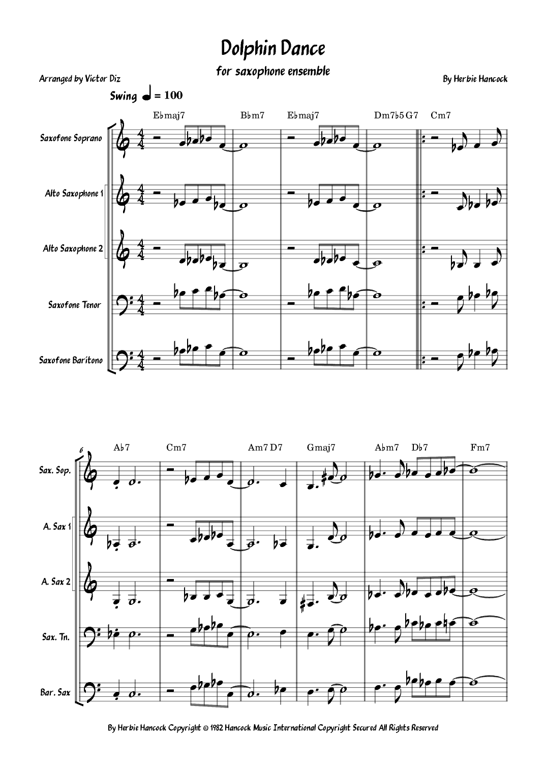 Dolphin Dance (arr. Víctor Diz)