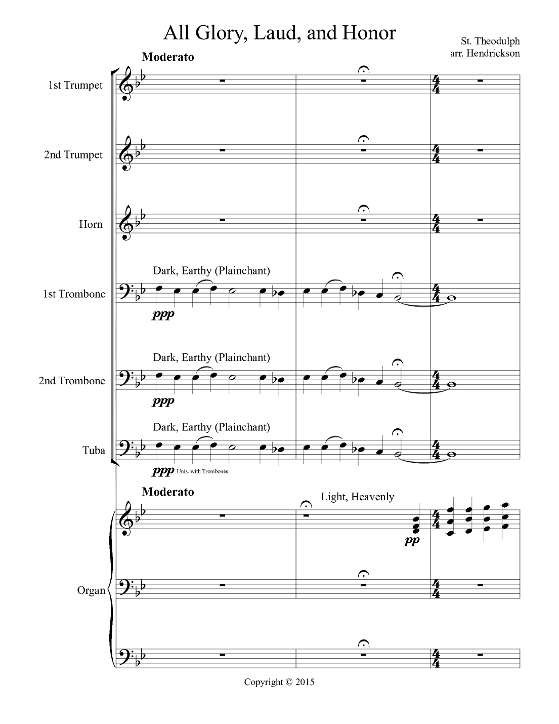 All Glory Laud and Honor (arr. Robert Hendrickson)