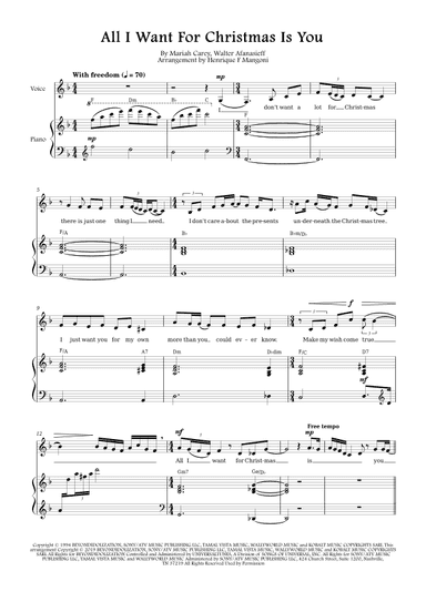 All I Want For Christmas Is You (arr. Henrique F Mangoni)