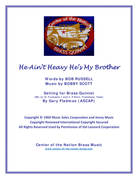 He Ain't Heavy, He's My Brother (arr. Gary Fladmoe (ASCAP))