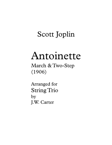 Antoinette (March & Two-Step) 1906 (arr. J.W. Carter)