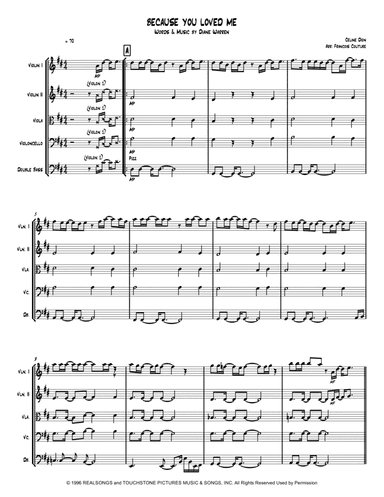 Because You Loved Me (arr. Francois Couture)