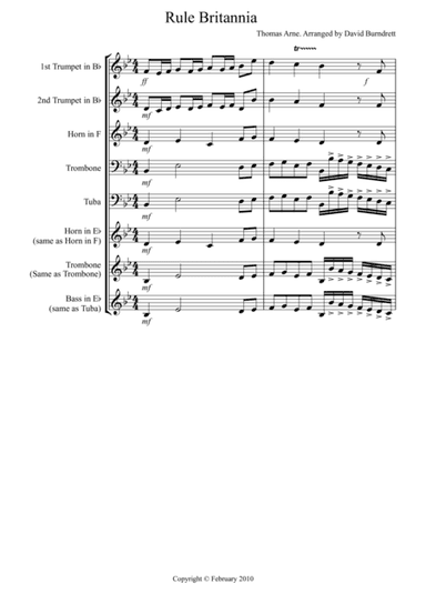 Rule, Britannia for Brass Quintet (arr. D.Burndrett)