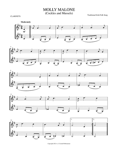 Molly Malone (Cockles and Mussels) (arr. Mark Phillips)