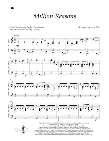 Million Reasons (arr. Lorie Line)