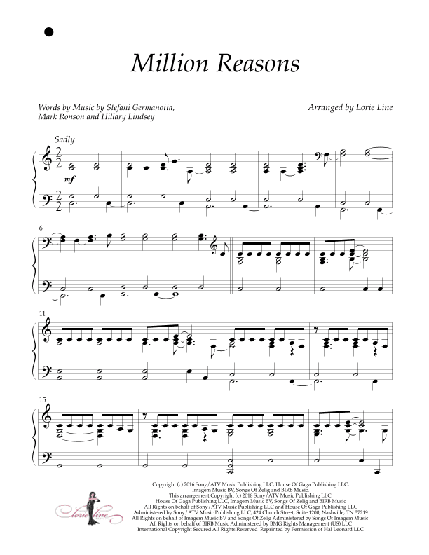 Million Reasons (arr. Lorie Line)