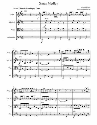 Xmas Medley for String Quartet by Leo Soeda (arr. Leo Soeda)