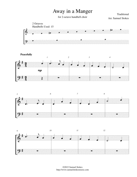 Away in a Manger - for 2-octave handbell choir (arr. Samuel Stokes)