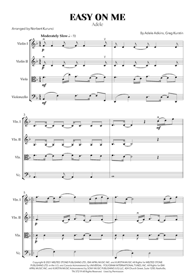 Easy On Me (arr. Norbert Kurunci)