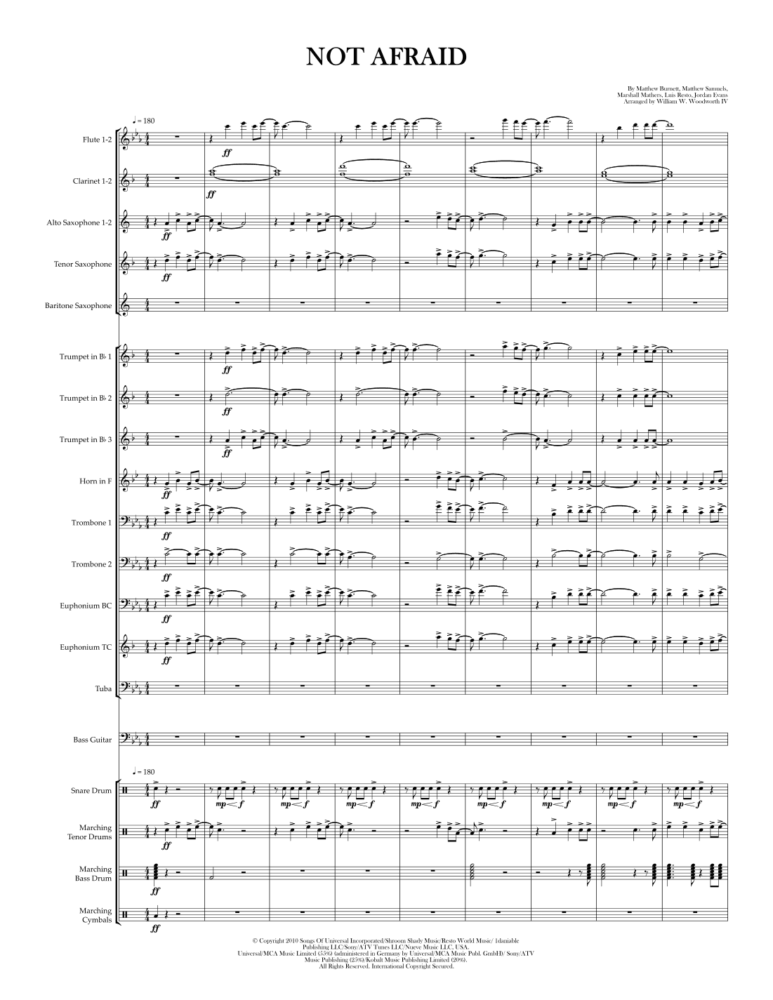 Not Afraid (arr. William W. Woodworth IV)