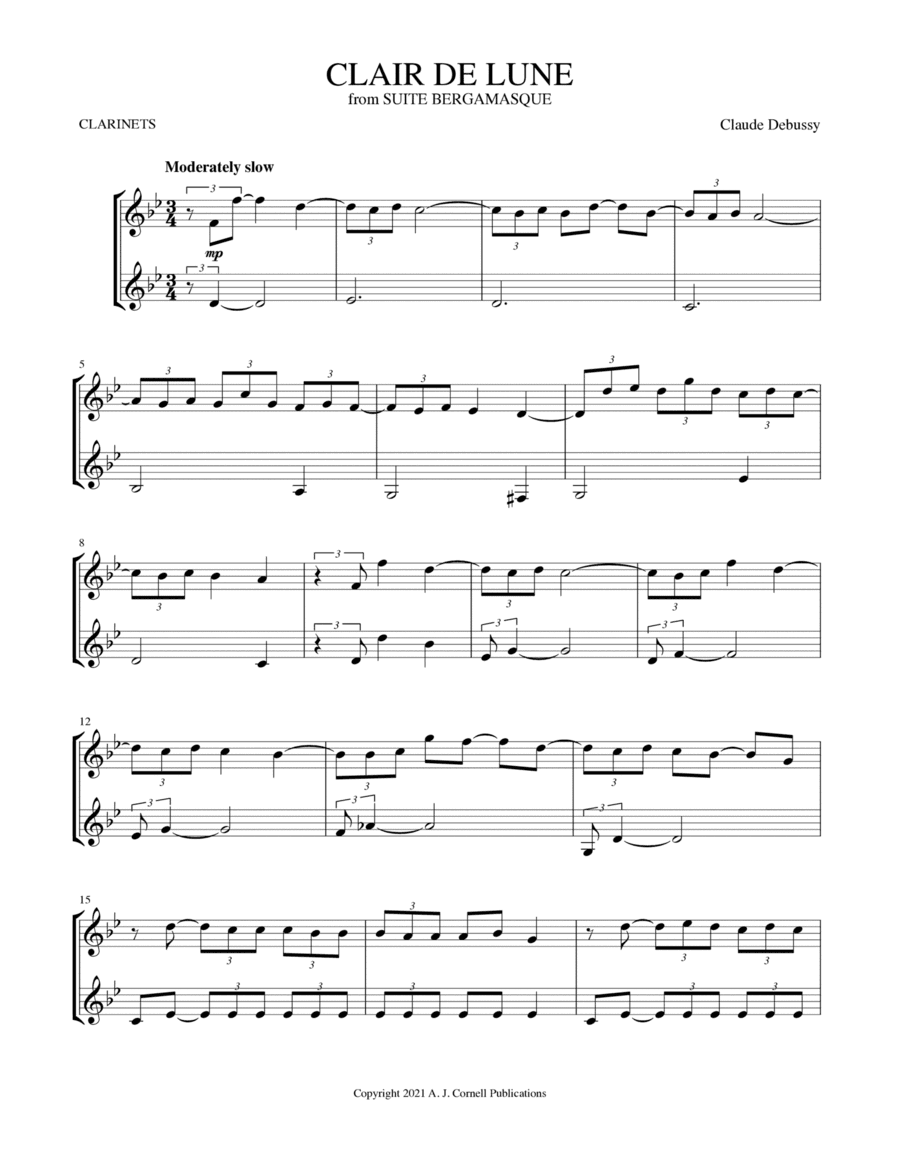 Clair de lune (from Suite Bergamasque) (arr. Mark Phillips)