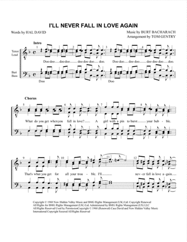 I'll Never Fall In Love Again (arr. Tom Gentry)