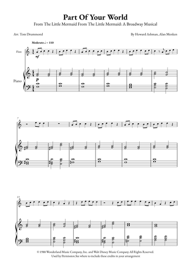 Part Of Your World (arr. Tom Drummond)
