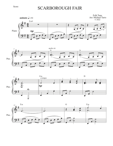 scarborough Fair (arr. MICHAEL TARRO)