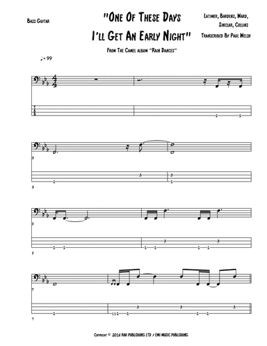 One Of These Days I'll Get An Early Night (arr. Accubass)