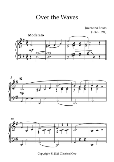 Rosas - Over the Waves(With Note name) (arr. MPS)