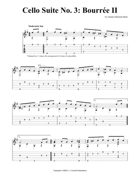 Cello Suite No. 3: Bourrée II (arr. Mark Phillips)
