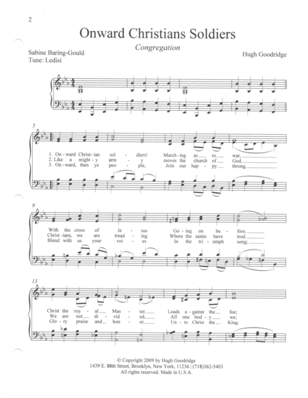 Onward Christian Soldiers (arr. Goodridge & Huvon Music Publishing)