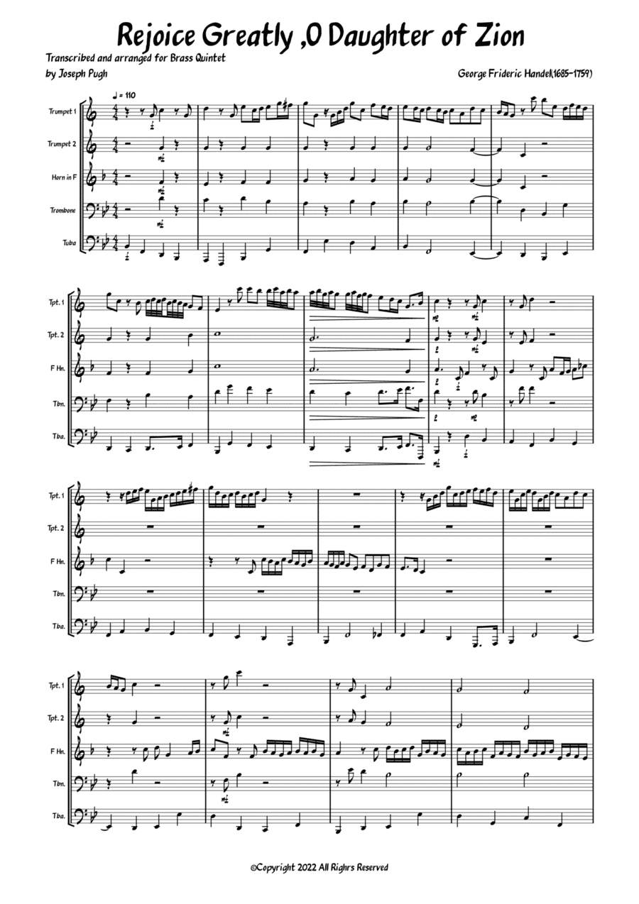 Messiah 1.18 (Rejoice Greatly O Daughters Of Zion) (arr. Joseph Pugh)
