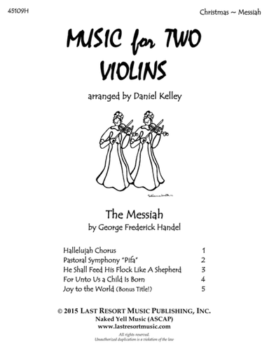 Handel's Messiah for Violin Duet - Music for Two Violins (arr. Last Resort Music Publishing)