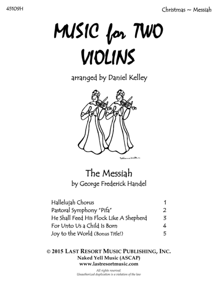 Handel's Messiah for Violin Duet - Music for Two Violins (arr. Last Resort Music Publishing)