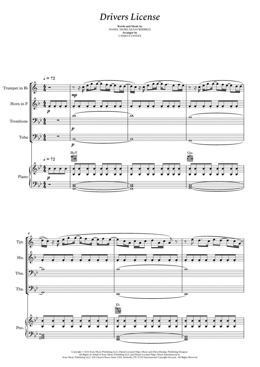 Drivers License (arr. Cássio Silva Chaves)