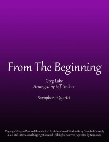 From The Beginning (arr. Jeff Tincher)
