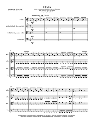 Clocks (arr. Sherry Lewis)