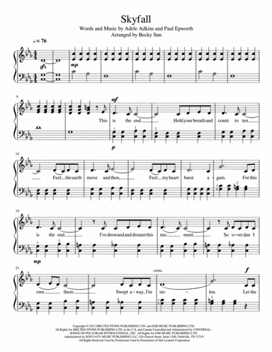 Skyfall (arr. Becky Sun)