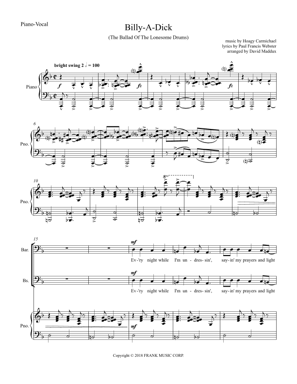 Billy A Dik The Ballad Of The Lonesome Drums (arr. David Maddux)