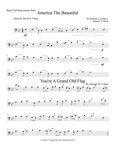 Six Solo Patriotic Selections For Bass Clef Instruments (arr. David W. Young)