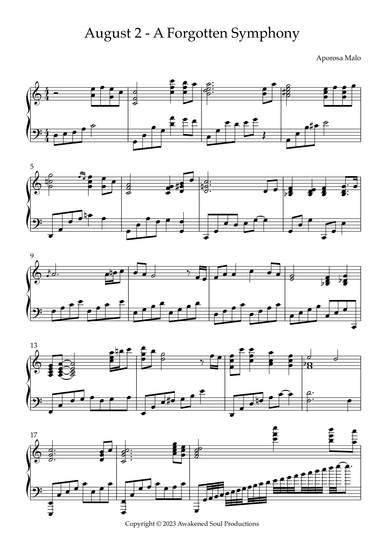 August 2 - A Forgotten Symphony